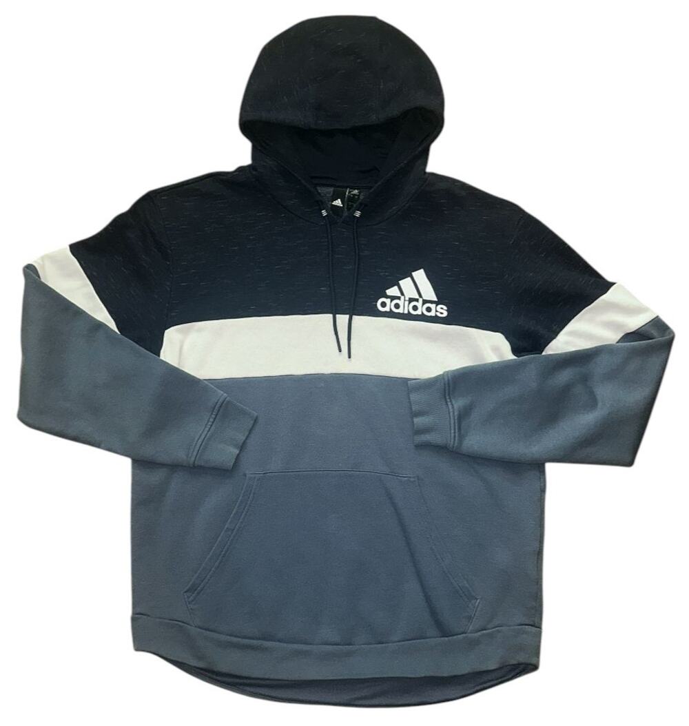 Adidas Tricolor Color Block Blue & White Hoodie Men's Large